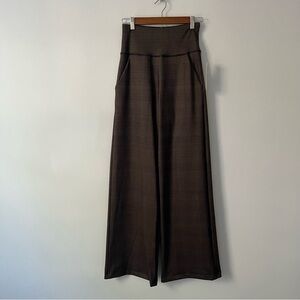 NEW Kira Grace High Waist Wide Leg Pants Brown Plaid Pull On Small